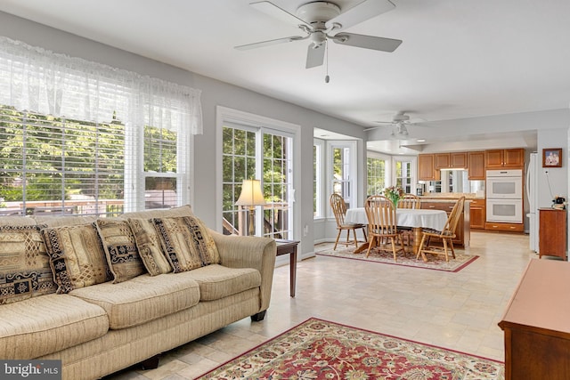 8314 Graceway Dr, Lorton, VA 22079 - living room with a ceiling fan