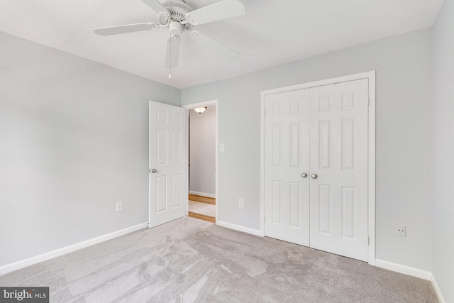 8314 Graceway Dr, Lorton, VA 22079 - unfurnished bedroom featuring carpet, a closet, baseboards, and a ceiling fan