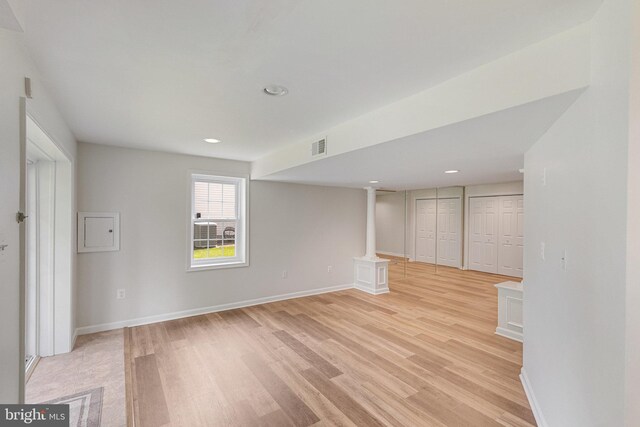 8314 Graceway Dr, Lorton, VA 22079 - spare room with light wood-style floors, baseboards, and recessed lighting