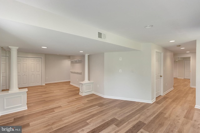 8314 Graceway Dr, Lorton, VA 22079 - below grade area with light wood finished floors, recessed lighting, and baseboards