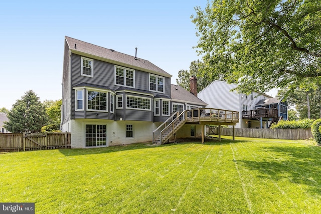 8314 Graceway Dr, Lorton, VA 22079 - back of house featuring stairs, a deck, and brick siding