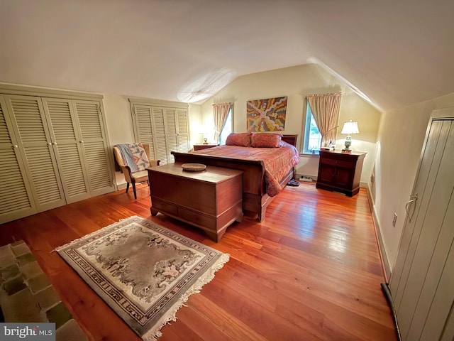 615 Westbourne Rd, West Chester, PA 19382 - bedroom featuring wood-type flooring and vaulted ceiling
