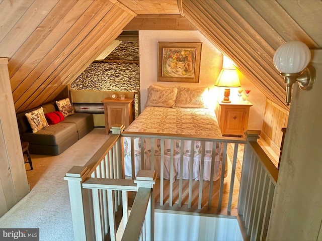 615 Westbourne Rd, West Chester, PA 19382 - carpeted bedroom with lofted ceiling and wooden ceiling