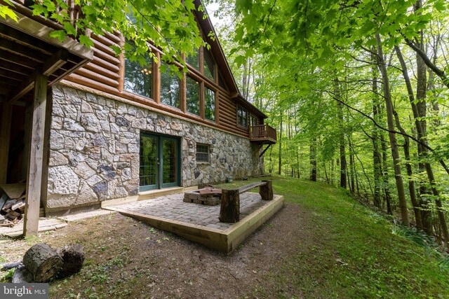 969 Hoyes Run Rd, Oakland, MD 21550 - view of yard featuring a fire pit and a patio
