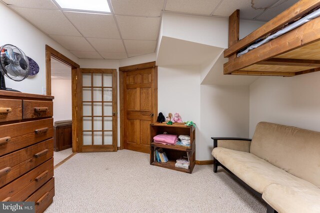 969 Hoyes Run Rd, Oakland, MD 21550 - sitting room featuring a paneled ceiling and carpet floors