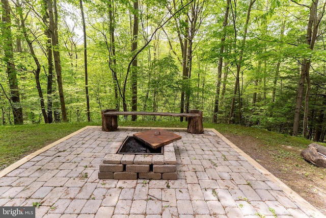969 Hoyes Run Rd, Oakland, MD 21550 - view of patio / terrace with a forest view