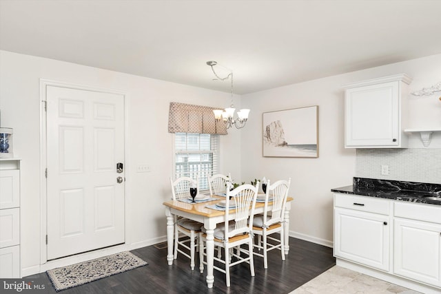 2033 Rte 35 N Unit B- N, Seaside Heights, NJ 08751 - dining room with a chandelier, baseboards, and dark wood-style flooring