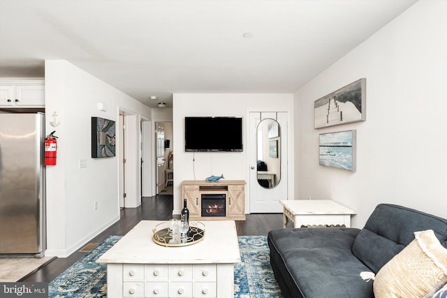 2033 Rte 35 N Unit B- N, Seaside Heights, NJ 08751 - living area with dark wood-type flooring and baseboards