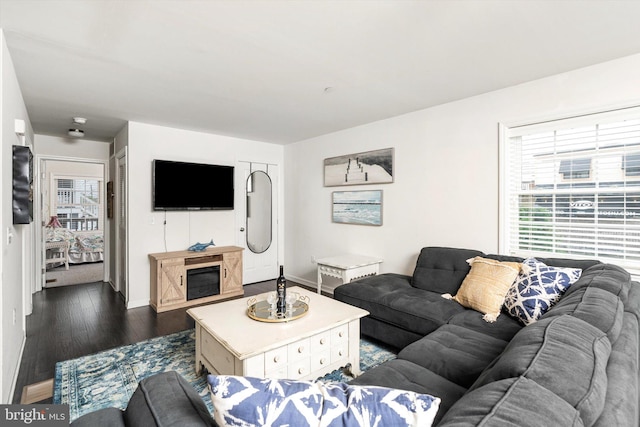 2033 Rte 35 N Unit B- N, Seaside Heights, NJ 08751 - living room featuring dark wood-type flooring and baseboards