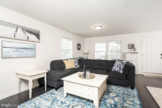 2033 Rte 35 N Unit B- N, Seaside Heights, NJ 08751 - living area featuring dark wood finished floors and baseboards