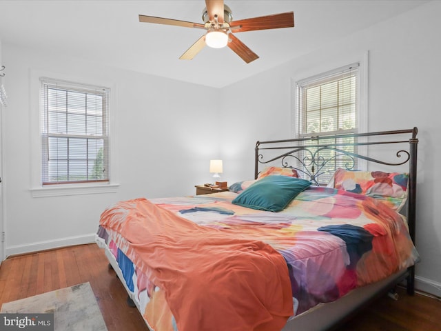 3912 13th St S, Arlington, VA 22204 - bedroom with wood finished floors, baseboards, and ceiling fan