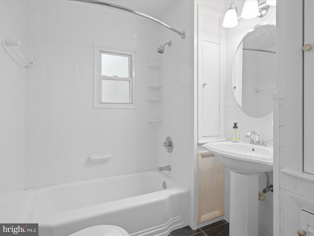 3912 13th St S, Arlington, VA 22204 - bathroom featuring  shower combination, tile patterned flooring, and a sink