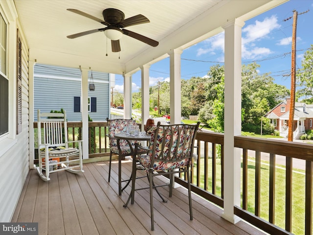3912 13th St S, Arlington, VA 22204 - sunroom featuring a ceiling fan, healthy amount of natural light, and hardwood / wood-style flooring