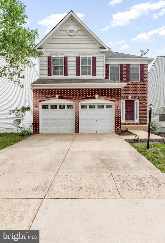 15626 Chadsey Ln, Brandywine, MD 20613 - view of front of home with a garage, brick siding, and concrete driveway