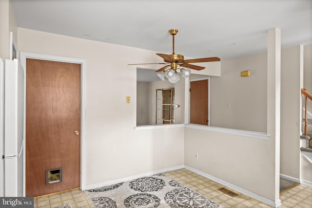 2428 Pliner Ct, Atco, NJ 08004 - foyer entrance with ceiling fan, baseboards, tile patterned floors, and stairs