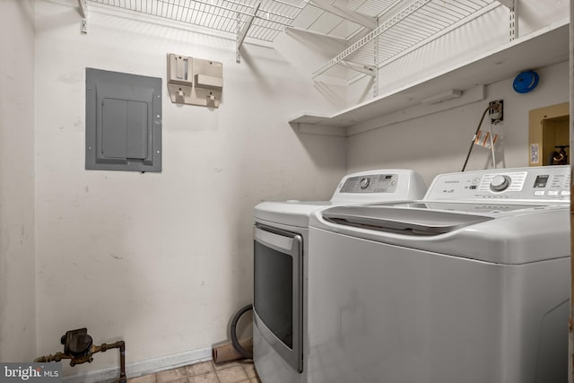 2428 Pliner Ct, Atco, NJ 08004 - laundry area featuring independent washer and dryer, electric panel, and baseboards