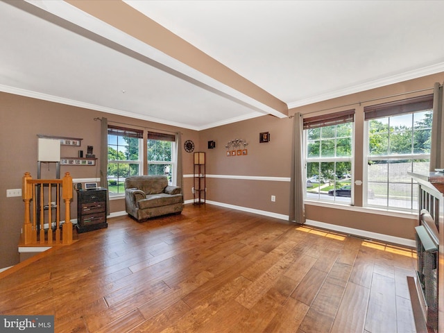 5500 Upshur Sq, Frederick, MD 21703 - sitting room with hardwood / wood-style flooring, baseboards, and ornamental molding