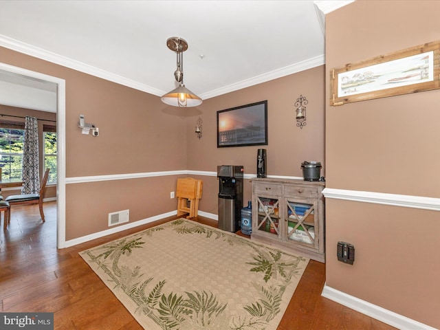 5500 Upshur Sq, Frederick, MD 21703 - office with baseboards, crown molding, and wood finished floors