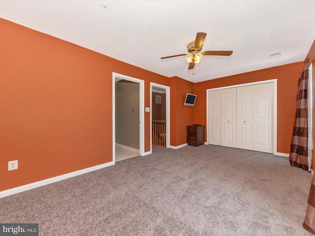 5500 Upshur Sq, Frederick, MD 21703 - unfurnished bedroom featuring carpet floors, a closet, baseboards, and ceiling fan