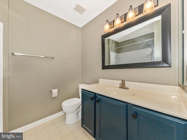5500 Upshur Sq, Frederick, MD 21703 - bathroom with vanity, tile patterned flooring, toilet, baseboards, and a shower