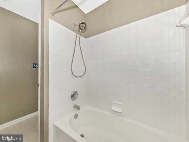 5500 Upshur Sq, Frederick, MD 21703 - bathroom featuring shower / tub combination, tile patterned flooring, and baseboards