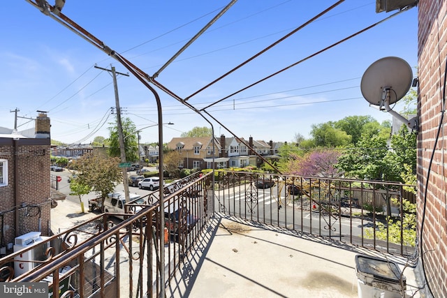 balcony with a residential view
