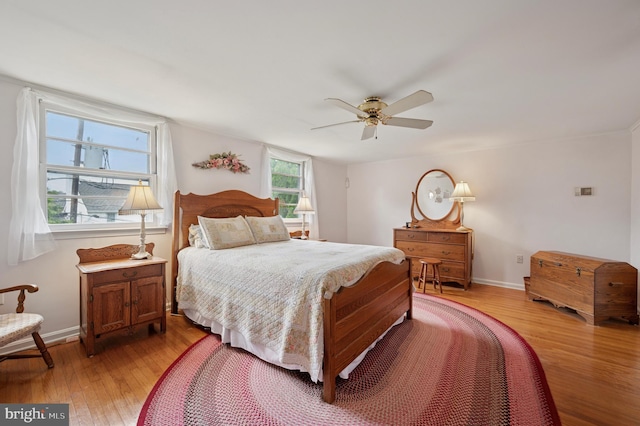 1 Locust Ln, Media, PA 19063 - bedroom with light wood-style floors, baseboards, and a ceiling fan