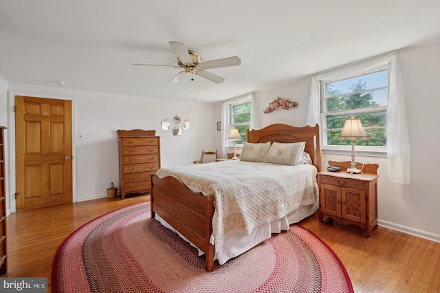 1 Locust Ln, Media, PA 19063 - bedroom featuring light wood-style floors, a ceiling fan, and baseboards