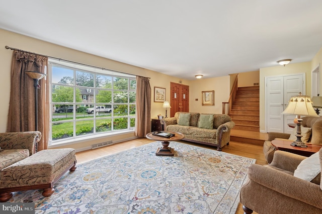 1 Locust Ln, Media, PA 19063 - living area with stairway and wood finished floors