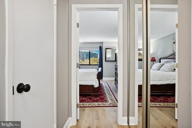 5904 Mount Eagle Dr Unit 1003, Alexandria, VA 22303 - hallway featuring light wood-style flooring and baseboards