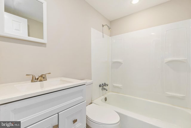 1106 Fiji Ave, Landover, MD 20785 - full bathroom with toilet,  shower combination, vanity, and recessed lighting