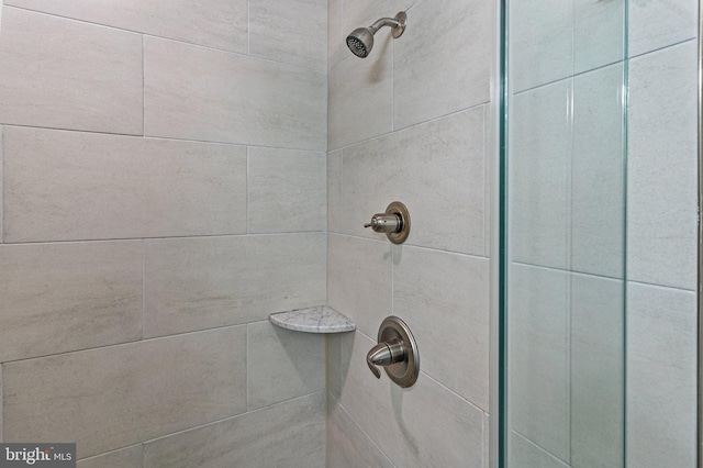 bathroom view of a tile shower