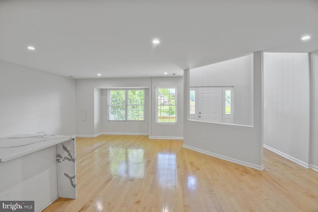 8118 Chapel Cove Dr, Laurel, MD 20707 - spare room featuring baseboards, light wood finished floors, and recessed lighting