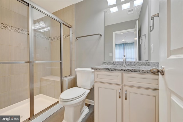 9830 Forge Valley Ct, Perry Hall, MD 21128 - full bathroom featuring toilet, vanity, and a stall shower