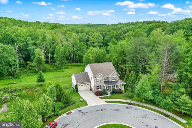 9830 Forge Valley Ct, Perry Hall, MD 21128 - aerial view of property and surrounding area with a heavily wooded area