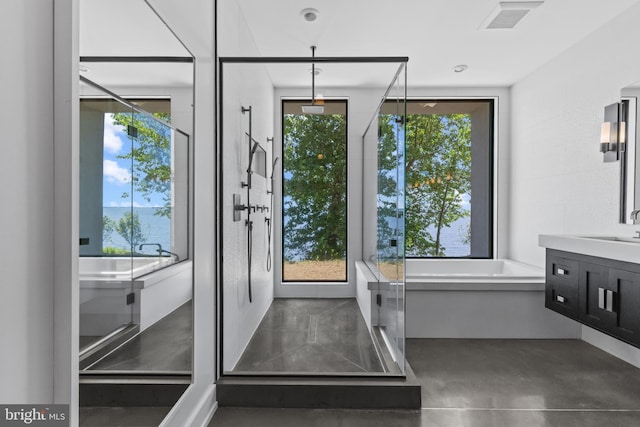 2514 Lyon Dr, Annapolis, MD 21403 - doorway with concrete floors, healthy amount of natural light, and concrete block wall