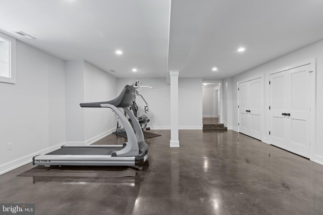 2514 Lyon Dr, Annapolis, MD 21403 - exercise area with recessed lighting and baseboards