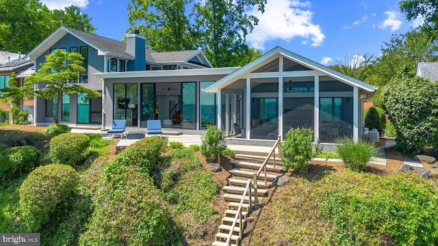 2514 Lyon Dr, Annapolis, MD 21403 - back of house featuring a sunroom and stairway