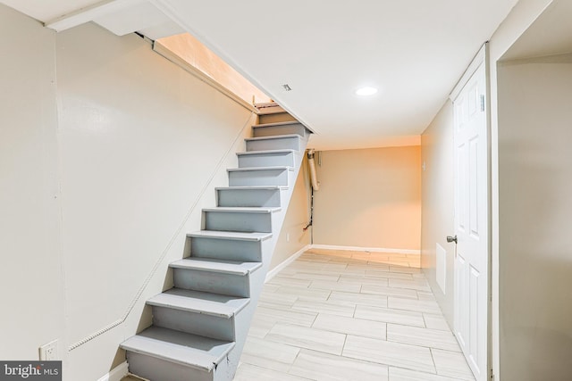 4719 Rorer St, Philadelphia, PA 19120 - stairway featuring recessed lighting and baseboards