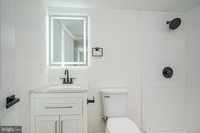 110 3rd St, Brooklawn, NJ 08030 - bathroom featuring a shower, toilet, and vanity