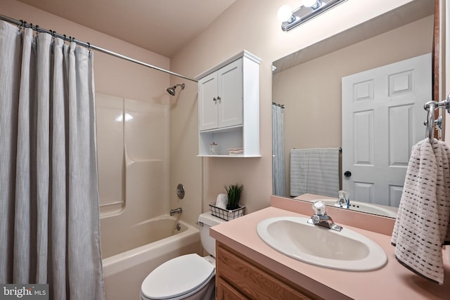 329 Hunter Path Rd, Hummelstown, PA 17036 - bathroom with vanity, shower / bath combo, and toilet