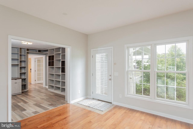 6081 Dotts Ln, Penn Laird, VA 22846 - doorway with light wood-style flooring, baseboards, and healthy amount of natural light