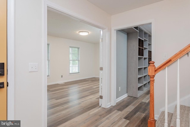6081 Dotts Ln, Penn Laird, VA 22846 - stairs with wood finished floors and baseboards