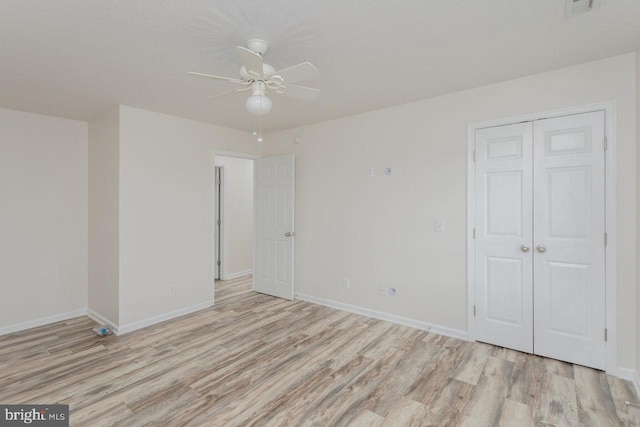 6081 Dotts Ln, Penn Laird, VA 22846 - spare room featuring light wood finished floors, a ceiling fan, and baseboards