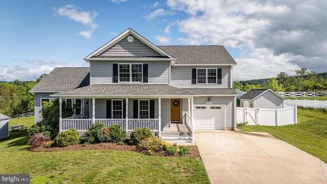 6081 Dotts Ln, Penn Laird, VA 22846 - view of front of property featuring a porch, driveway, a shingled roof, and an attached garage