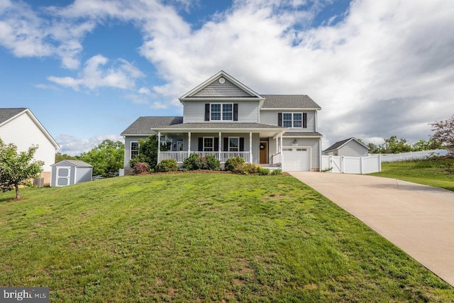 6081 Dotts Ln, Penn Laird, VA 22846 - view of front of house with a porch, driveway, a garage, and roof with shingles