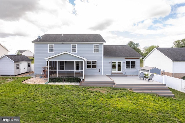 6081 Dotts Ln, Penn Laird, VA 22846 - rear view of house with a sunroom and a wooden deck