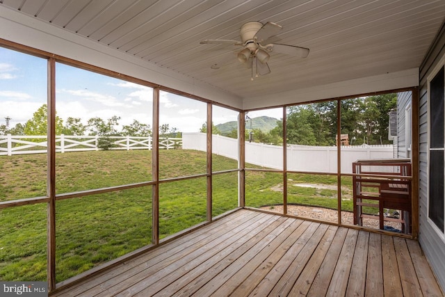 6081 Dotts Ln, Penn Laird, VA 22846 - unfurnished sunroom with ceiling fan and plenty of natural light