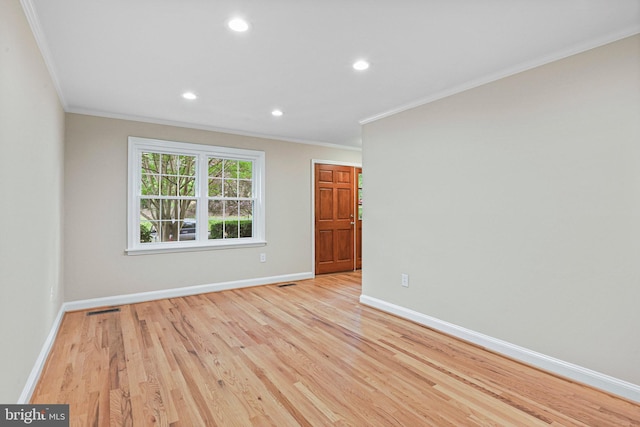 2249 Gunsmith Sq, Reston, VA 20191 - unfurnished room featuring ornamental molding, baseboards, wood finished floors, and recessed lighting