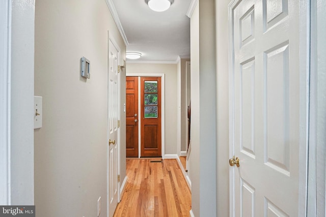 2249 Gunsmith Sq, Reston, VA 20191 - corridor with ornamental molding, light wood-style flooring, and baseboards